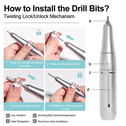 Professional Electric Portable Nail Drill Machine