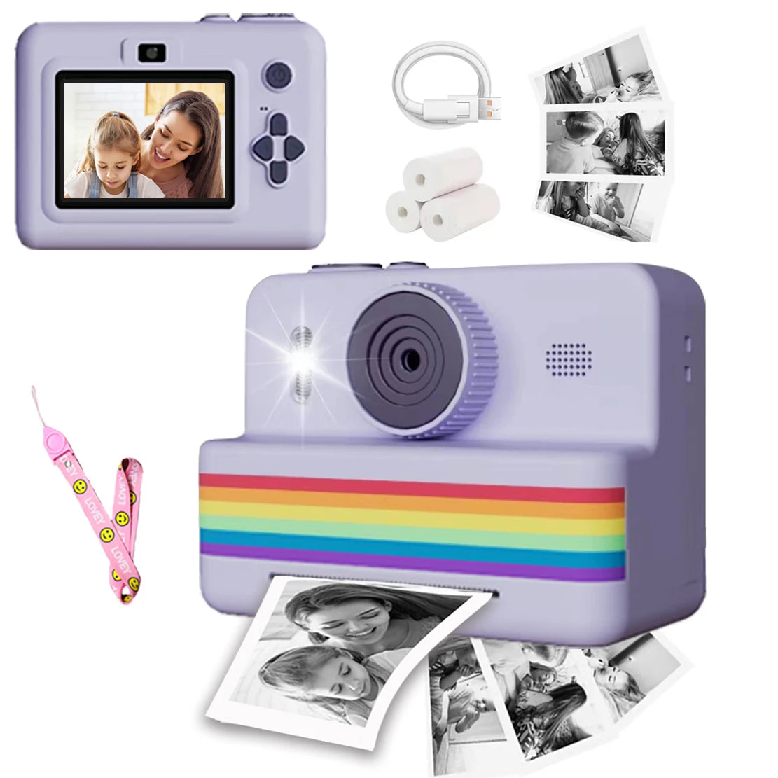 Children's digital camera with instant print function