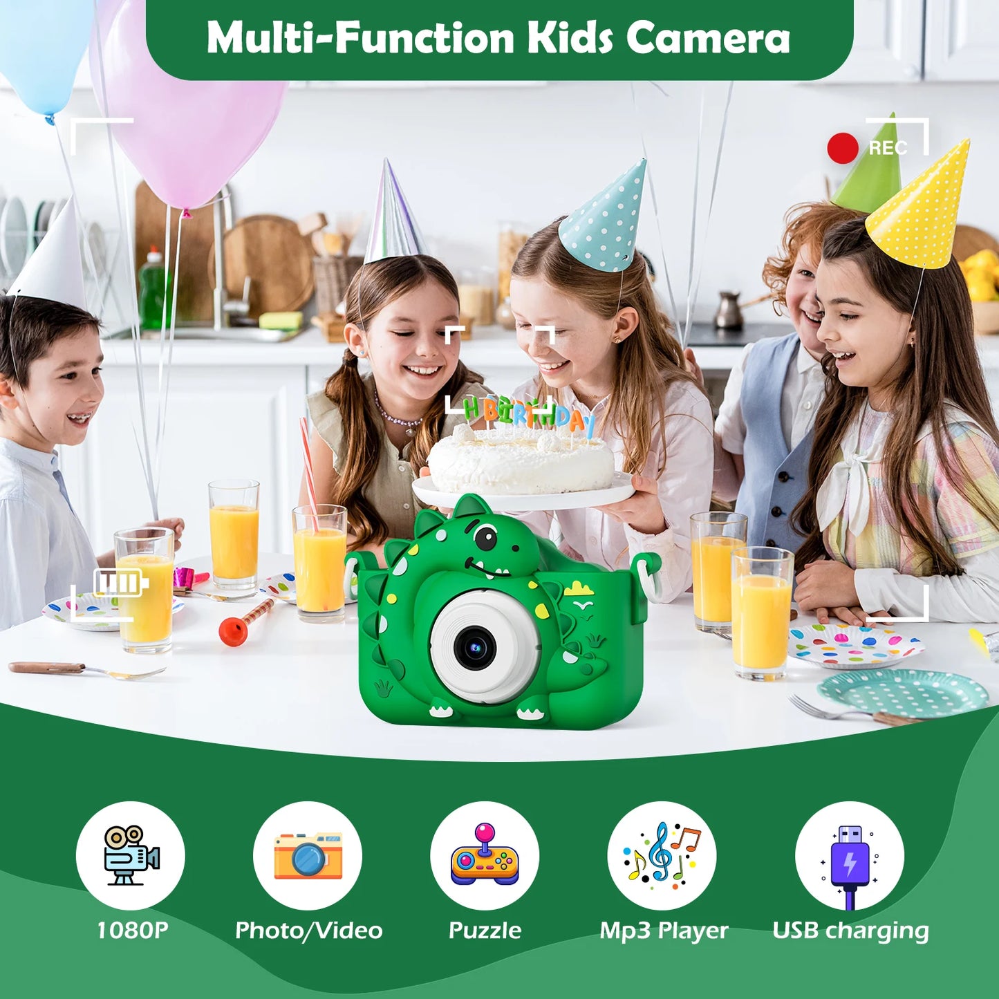 Dinosaur Kids Digital Camera with 32GB