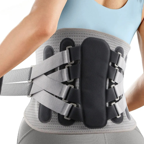 Orthopedic back belt with 8 reinforcing inserts